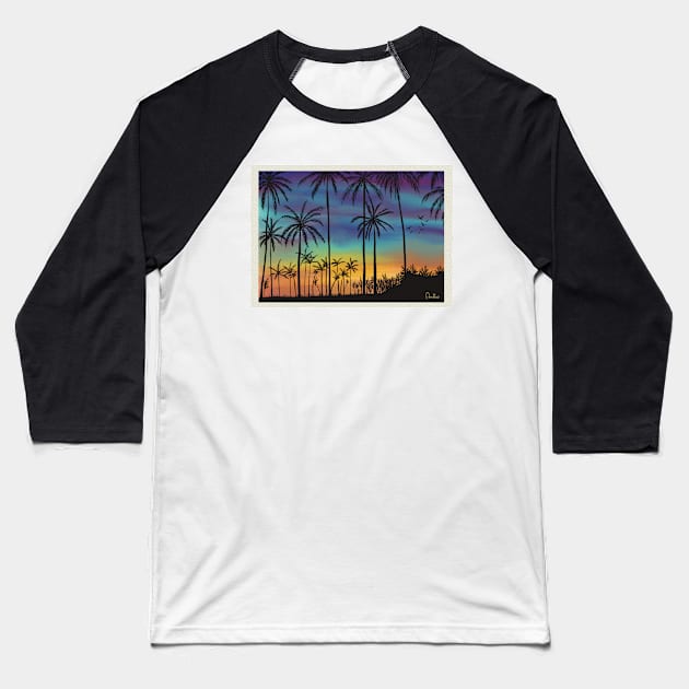 Summer sunset artwork By Annalisa Amato Baseball T-Shirt by annalisaamato